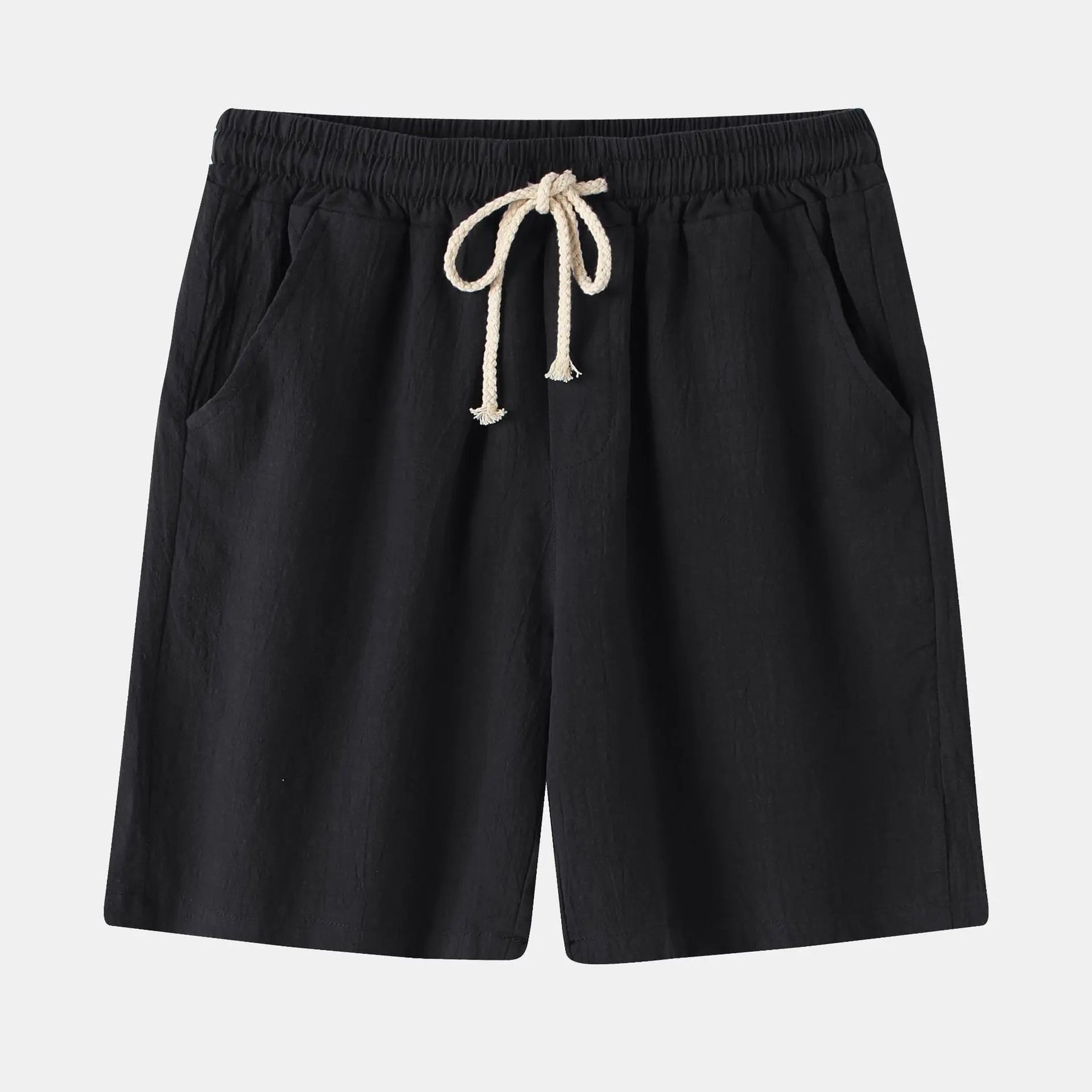Bermuda de Linho Masculina Romenzi RZ501 feita em linho de alta qualidade, leve e respirável, com caimento clássico e elegante para estilo sofisticado.