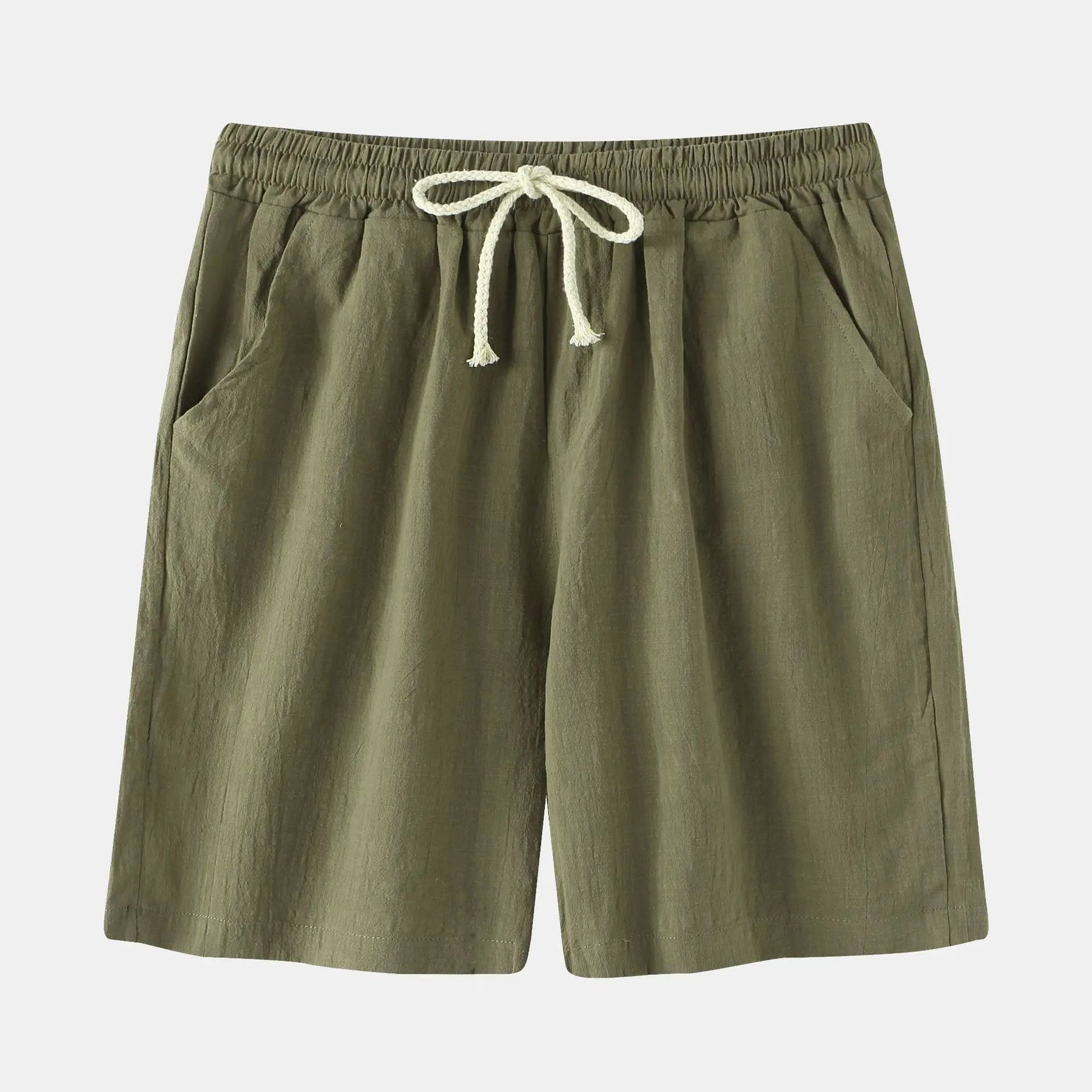 Bermuda de Linho Masculina Romenzi RZ501 feita em linho de alta qualidade, leve e respirável, com caimento clássico e elegante para estilo sofisticado.