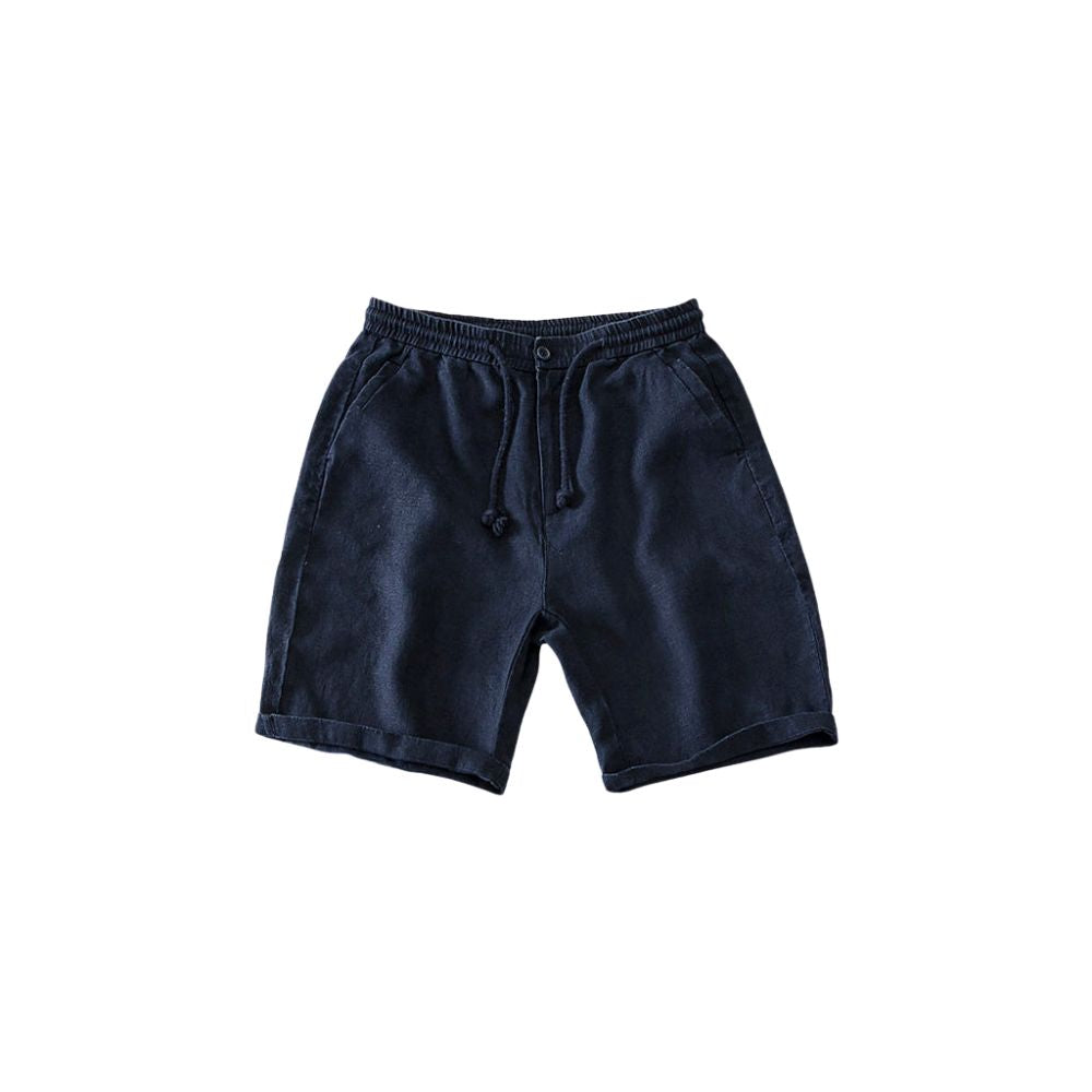 Bermuda Linho Masculina Romenzi Phuket RZ499 feita em tecido leve e arejado, ideal para dias ensolarados, com caimento sofisticado e elegante.