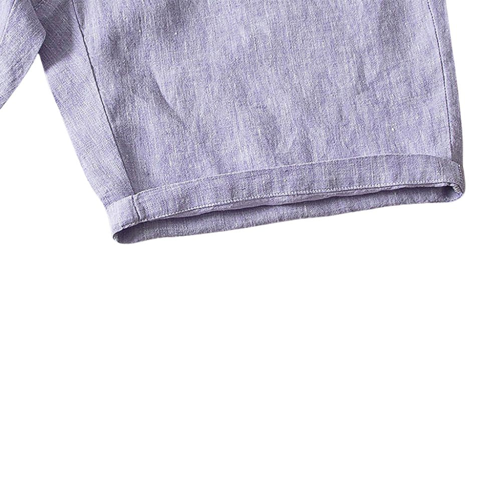 Bermuda Linho Masculina Romenzi Phuket RZ499 feita em tecido leve e arejado, ideal para dias ensolarados, com caimento sofisticado e elegante.