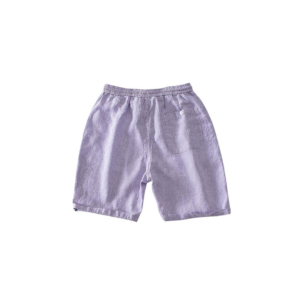 Bermuda Linho Masculina Romenzi Phuket RZ499 feita em tecido leve e arejado, ideal para dias ensolarados, com caimento sofisticado e elegante.