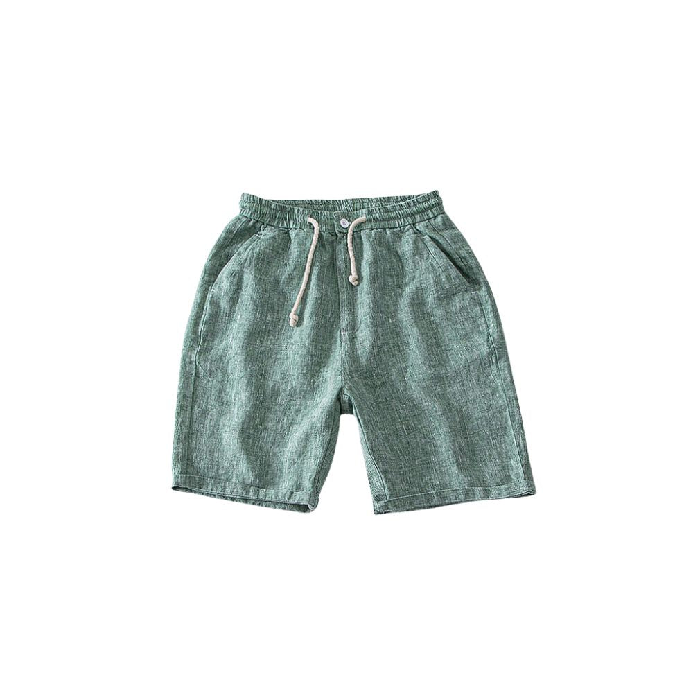 Bermuda Linho Masculina Romenzi Phuket RZ499 feita em tecido leve e arejado, ideal para dias ensolarados, com caimento sofisticado e elegante.