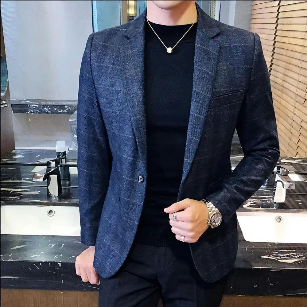 Blazer Masculino Dapper Romenzi RZ063 com tecido respirável, em alfaiataria precisa, perfeito para todas as ocasiões.