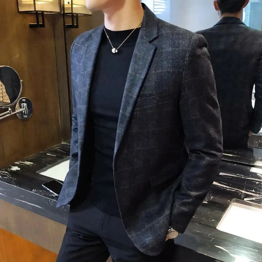 Blazer Masculino Dapper Romenzi RZ063 com tecido respirável, em alfaiataria precisa, perfeito para todas as ocasiões.