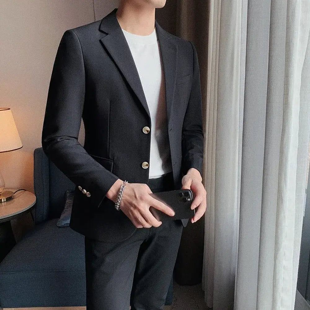 Blazer Masculino Esporte Fino Romenzi RZ058 em cinza escuro, moderno e elegante para ocasiões formais e casuais.