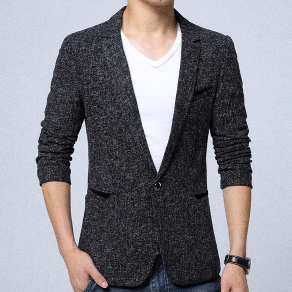 Blazer Masculino Madson Romenzi RZ057, design versátil e sofisticado. Ideal para ambientes formais e sociais, garantindo uma apresentação impecável.