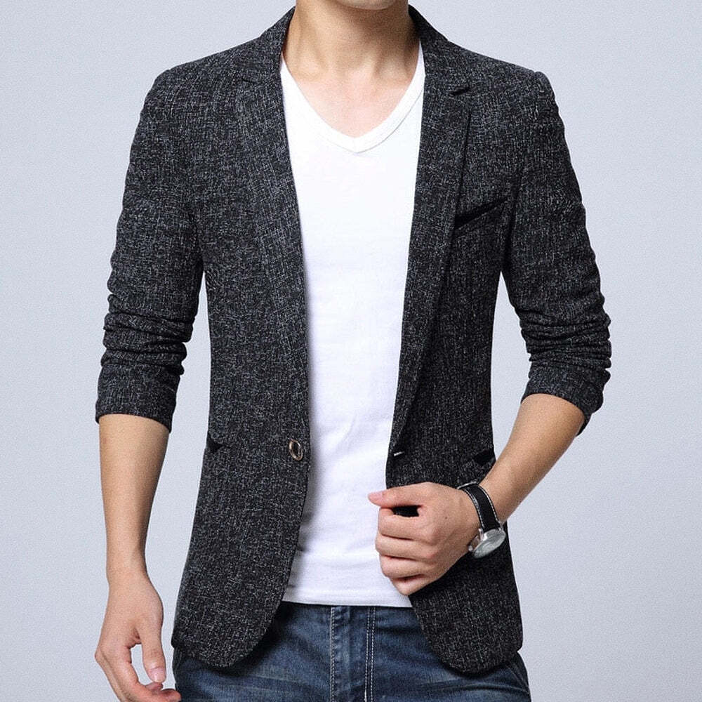 Blazer Masculino Madson Romenzi RZ057, design versátil e sofisticado. Ideal para ambientes formais e sociais, garantindo uma apresentação impecável.