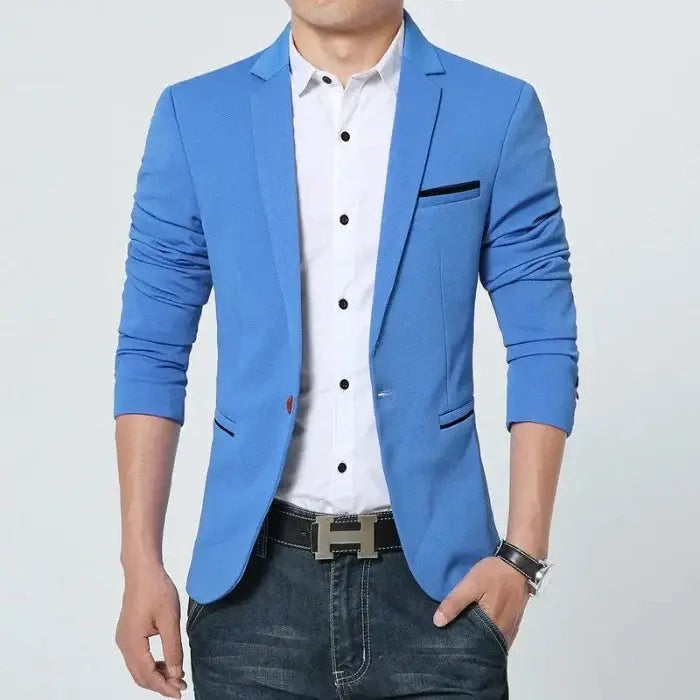 Blazer Masculino Romenzi Scobar RZ053, feito com materiais de excelência, design elegante e acabamento primoroso. Ideal para eventos formais e especiais.