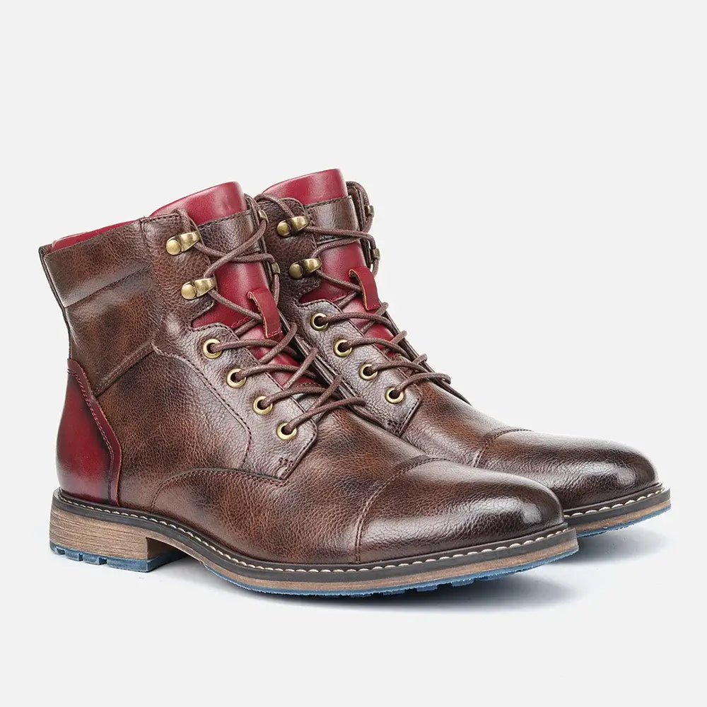 Bota Masculina de Couro Romenzi RZ284 com couro premium, solado emborrachado e design moderno. Perfeita para ambientes urbanos e aventuras.