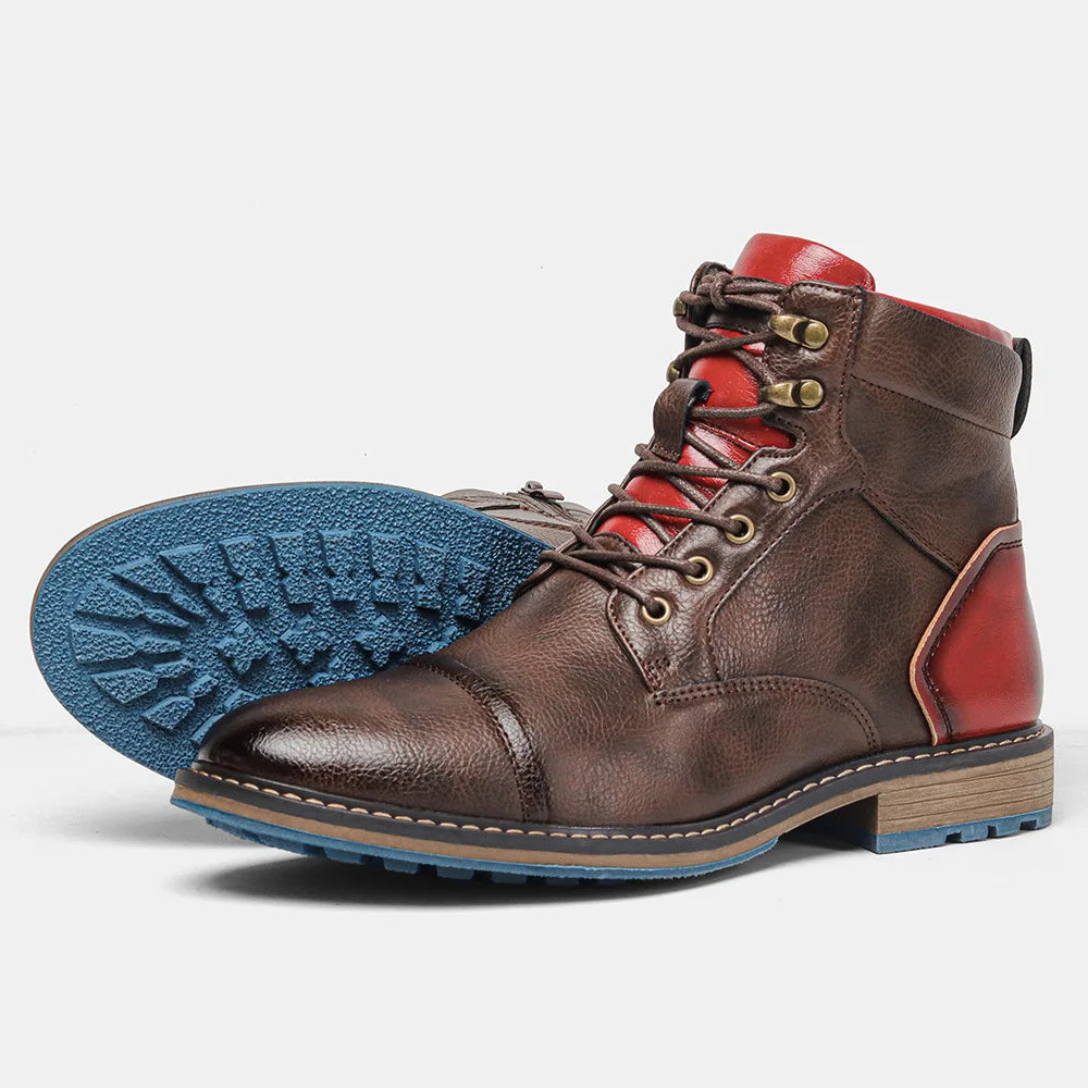 Bota Masculina de Couro Romenzi RZ284 com couro premium, solado emborrachado e design moderno. Perfeita para ambientes urbanos e aventuras.