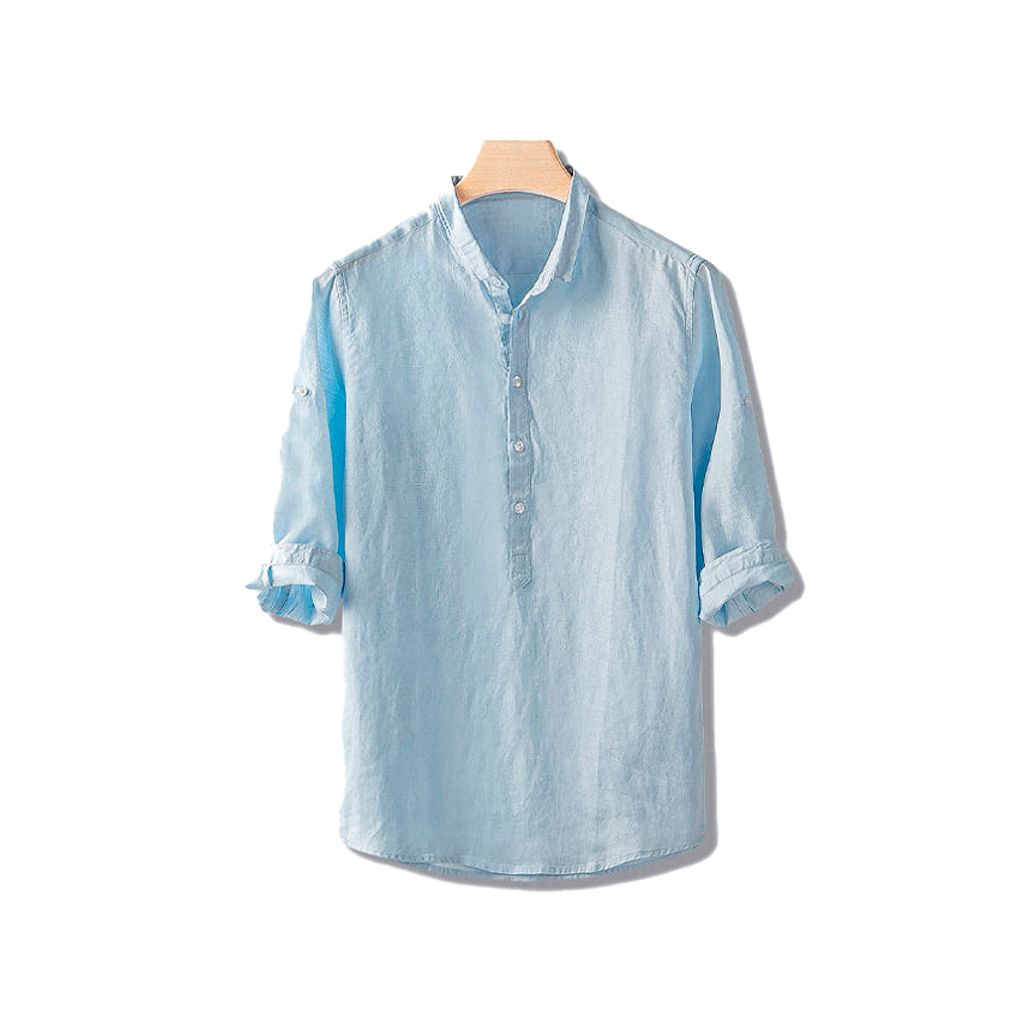 Camisa de Linho Romenzi Abravanel RZ568 confeccionada em linho de alta qualidade, com caimento impecável e design clássico que une estilo e sofisticação.