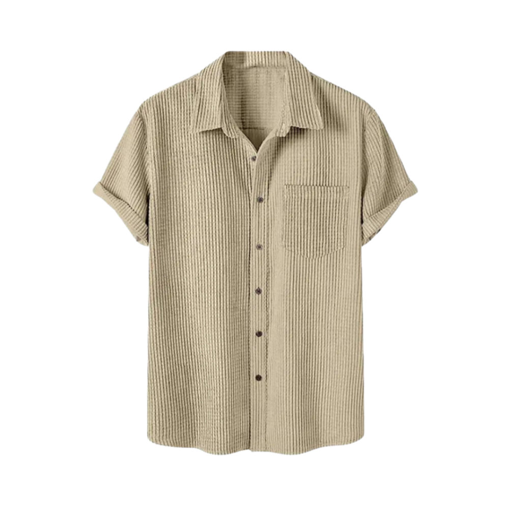 Camisa Manga Curta Romenzi em Veludo Cotelê RZ580 feita em tecido de alta qualidade, com toque macio e design atemporal que une conforto e sofisticação.