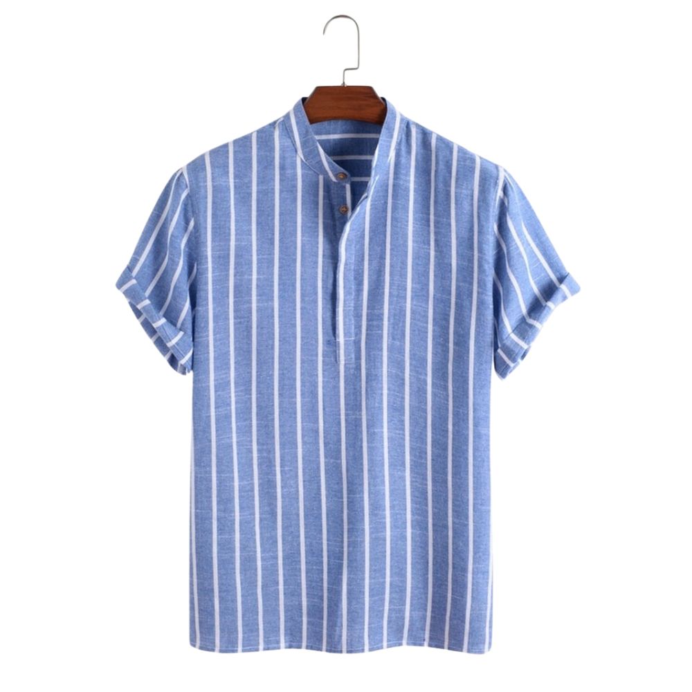 Camisa Manga Curta Romenzi Sierra RZ594 feita em tecido leve, com estampas abstratas modernas e caimento impecável que une frescor, estilo e elegância.