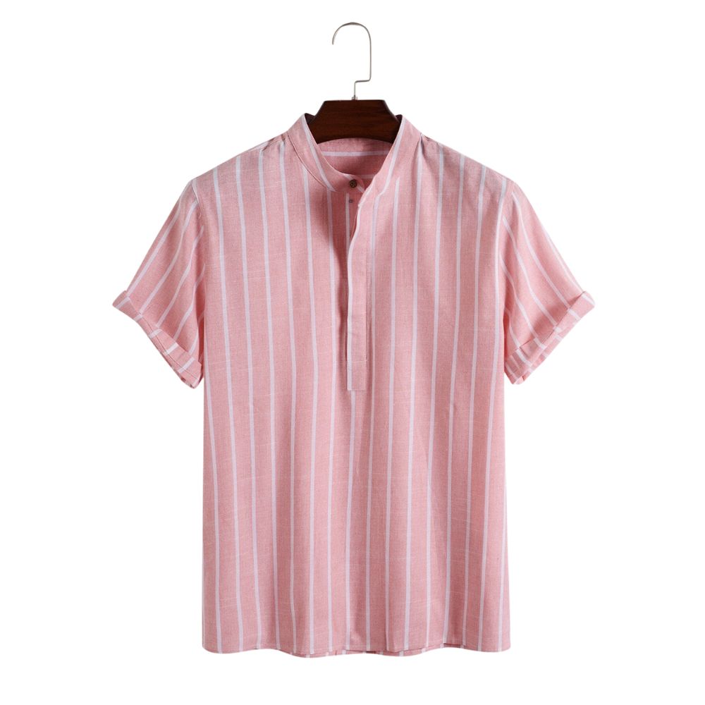 Camisa Manga Curta Romenzi Sierra RZ594 feita em tecido leve, com estampas abstratas modernas e caimento impecável que une frescor, estilo e elegância.