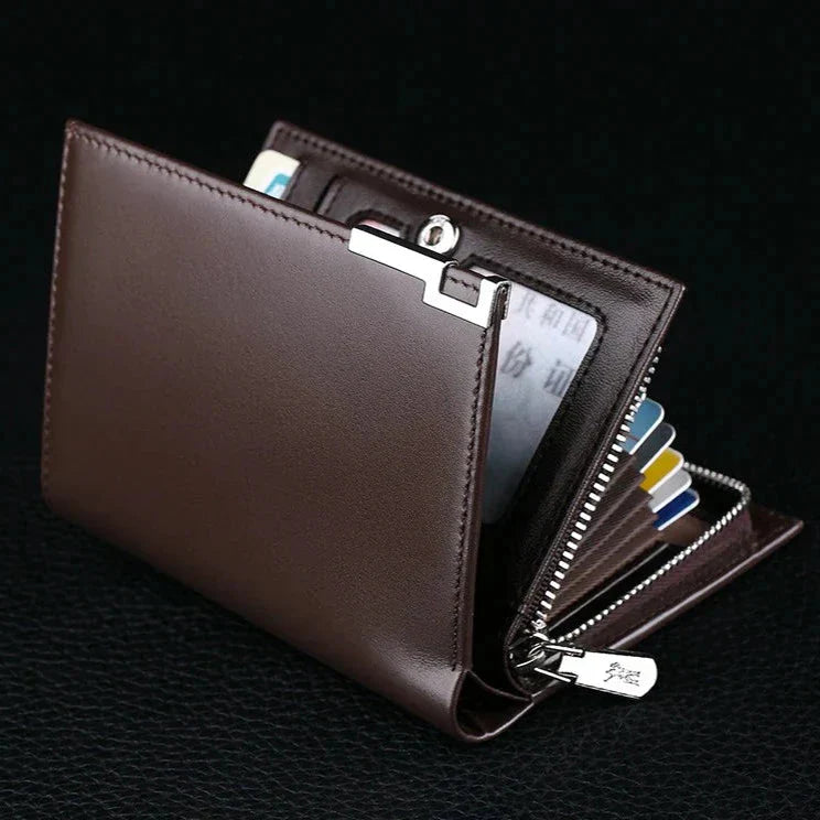 Carteira Masculina Couro Neil Romenzi RZ490 em couro PU, design compacto, sofisticado e ideal para o homem moderno que valoriza praticidade.