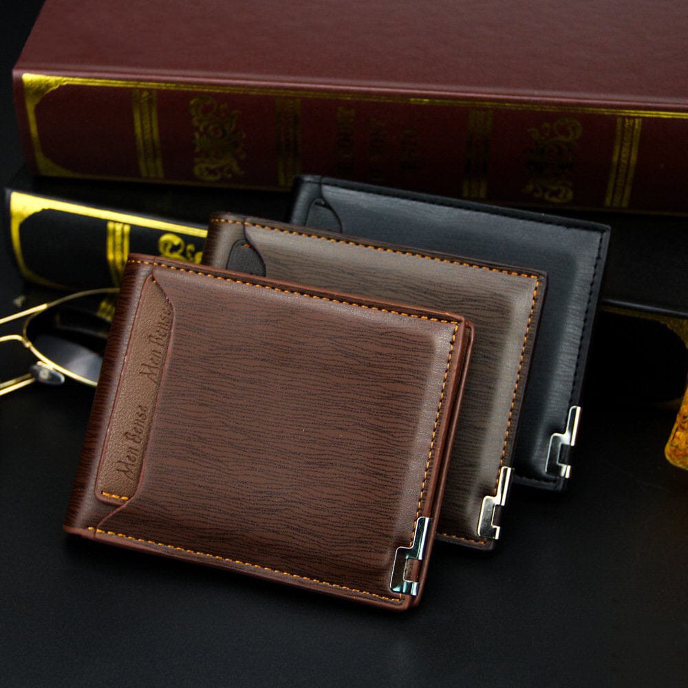 Carteira Masculina de Couro PU Wyatt Romenzi RZ480 – Design elegante, compacta, ideal para organizar documentos, cartões e CNH com estilo.