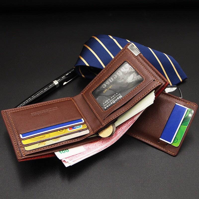 Carteira Masculina de Couro PU Wyatt Romenzi RZ480 – Design elegante, compacta, ideal para organizar documentos, cartões e CNH com estilo.