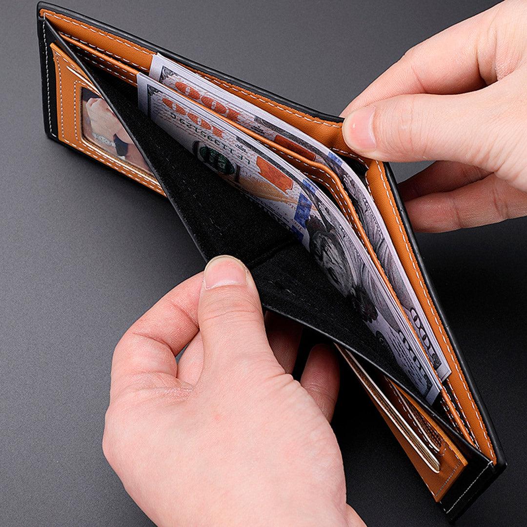 Carteira Masculina Romenzi New Carbon RZ492 com couro legítimo, tecnologia RFID e compartimentos funcionais para cartões, CNH e documentos pessoais.