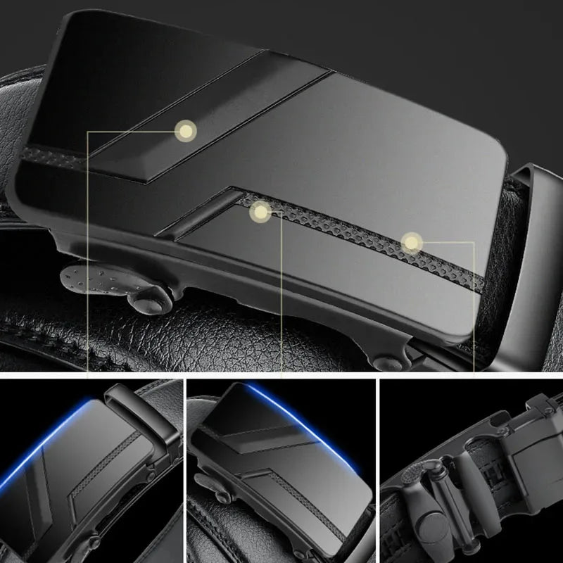 Cinto Masculino de Couro Luxury Romenzi RZ338 nas cor preto com acabamento refinado e design elegante para looks sociais e casuais.