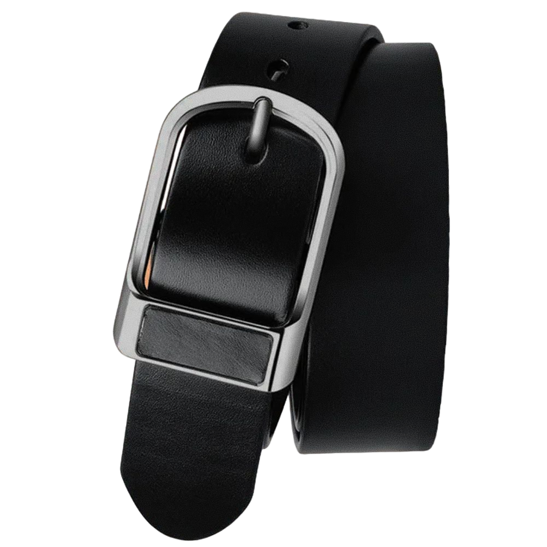 Cinto Masculino de Couro Romenzi Argos RZ469 com fivela metálica imponente e acabamento premium para homens que valorizam autenticidade e elegância