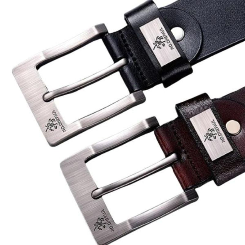 Cinto Masculino de Couro Romenzi Mens RZ475 com fivela metálica e acabamento premium, ideal para compor visuais elegantes e sofisticados.