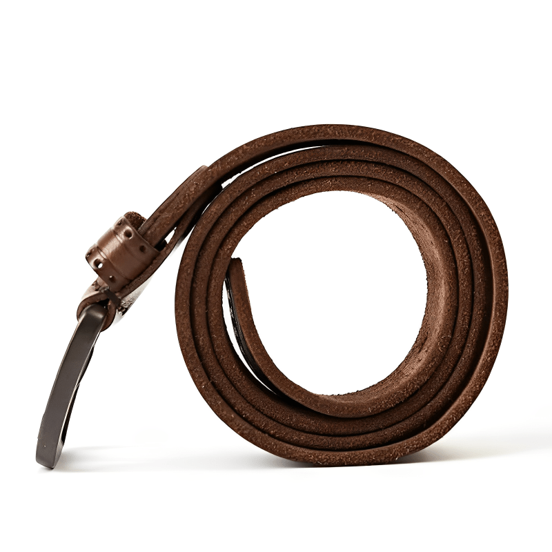 Cinto Masculino de Couro Romenzi Vintage Royal RZ468 com fivela metálica robusta, design clássico e acabamento elegante para visuais refinados