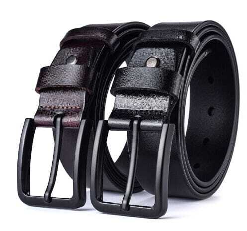 Cinto Masculino de Couro Royal Romenzi RZ341 nas cores preto e marrom com acabamento premium e design elegante para uso casual ou formal.