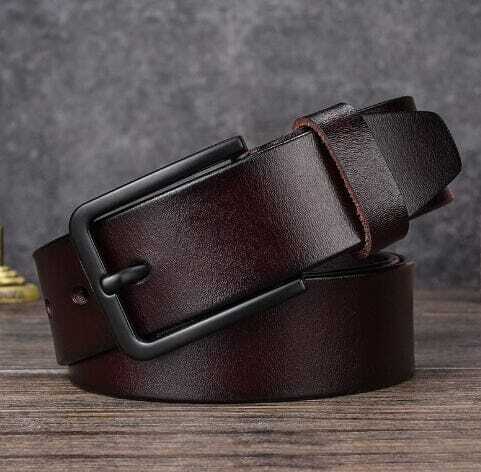 Cinto Masculino de Couro Royal Romenzi RZ341 nas cores preto e marrom com acabamento premium e design elegante para uso casual ou formal.