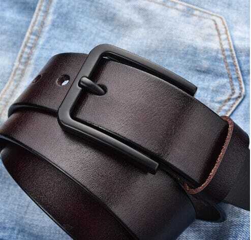 Cinto Masculino de Couro Royal Romenzi RZ341 nas cores preto e marrom com acabamento premium e design elegante para uso casual ou formal.