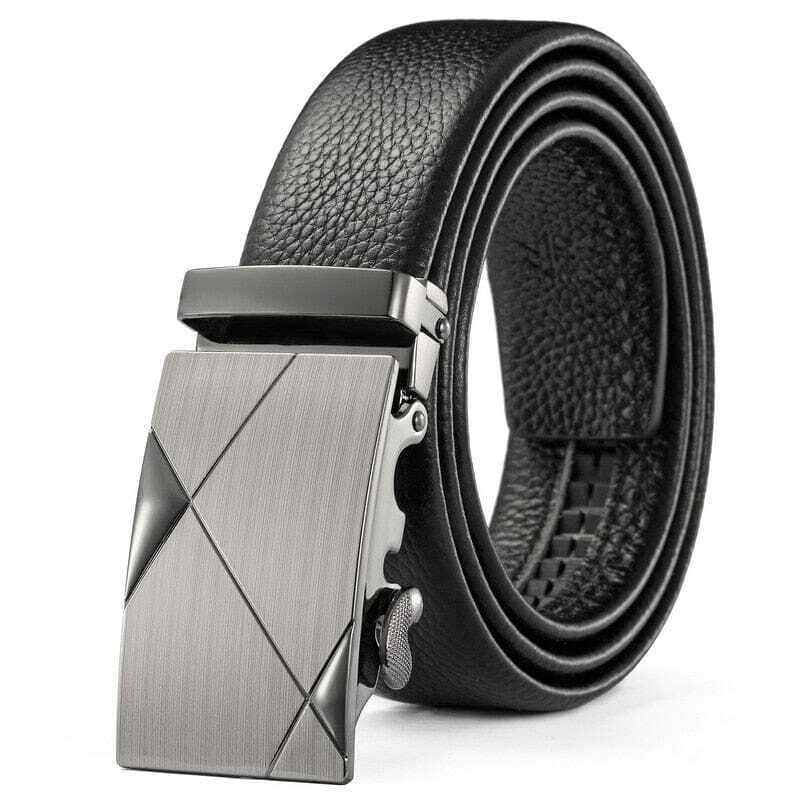Cinto Social Masculino com Fivela Catraca Romenzi RZ347 em couro de alta qualidade com ajuste automático e design refinado. Ideal para uso diário e social.