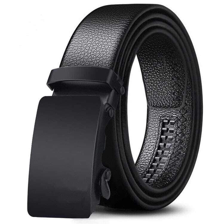 Cinto Social Masculino com Fivela Catraca Romenzi RZ347 em couro de alta qualidade com ajuste automático e design refinado. Ideal para uso diário e social.