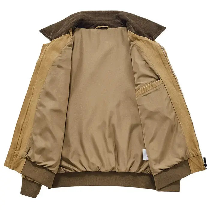 Jaqueta Bomber Vintage Masculina Romenzi RZ319 com estilo retrô, interior forrado e tecido resistente. Elegância e conforto para uso diário e especial.