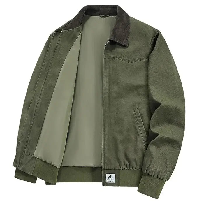 Jaqueta Bomber Vintage Masculina Romenzi RZ319 com estilo retrô, interior forrado e tecido resistente. Elegância e conforto para uso diário e especial.
