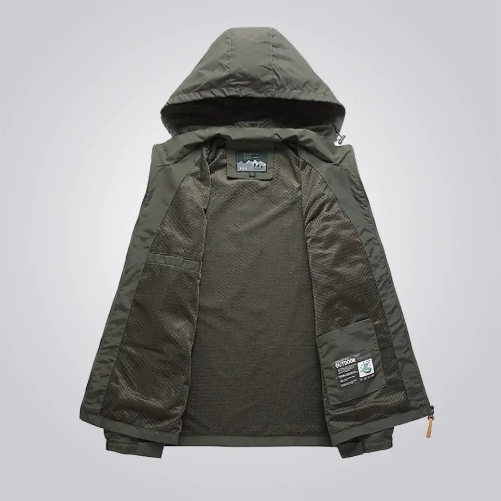 Jaqueta Corta Vento Impermeável Romenzi RZ040, tecido resistente, design ergonômico e proteção contra vento e chuva. Ideal para aventuras ao ar livre.