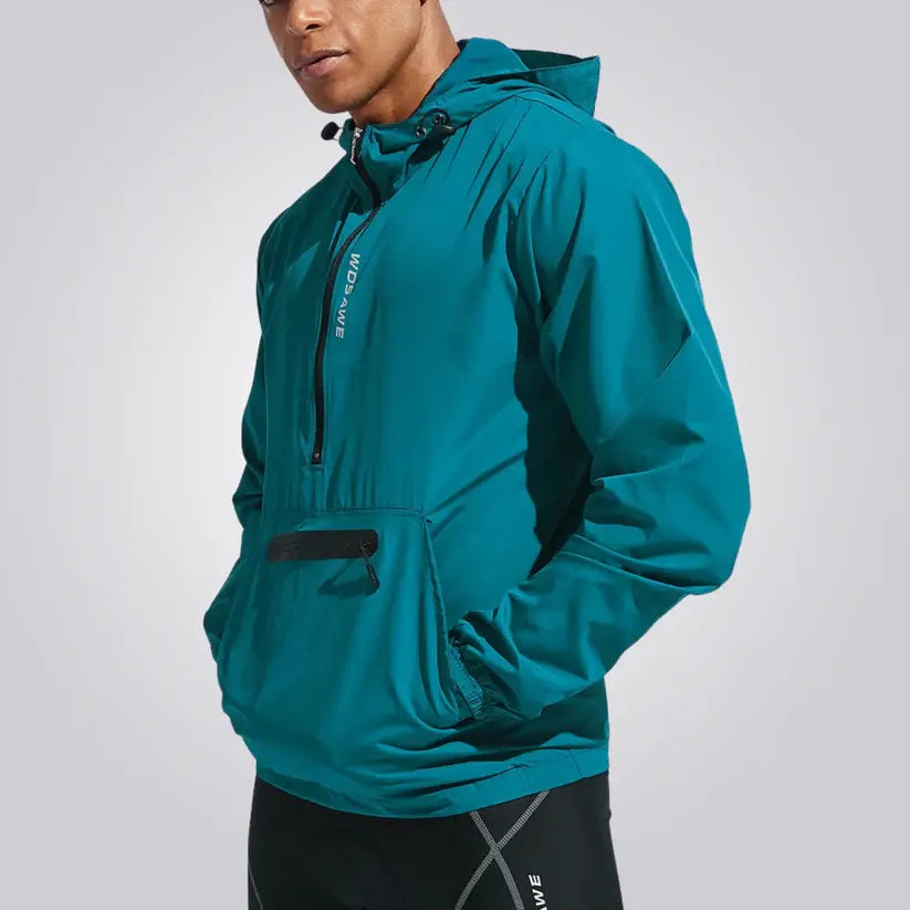 Jaqueta Corta Vento Masculina Aero Romenzi RZ236, impermeável e refletiva, design moderno e proteção climática.