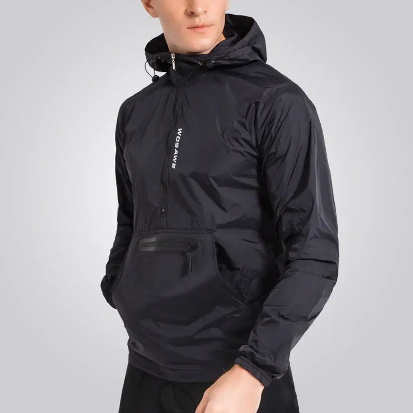 Jaqueta Corta Vento Masculina Aero Romenzi RZ236, impermeável e refletiva, design moderno e proteção climática.