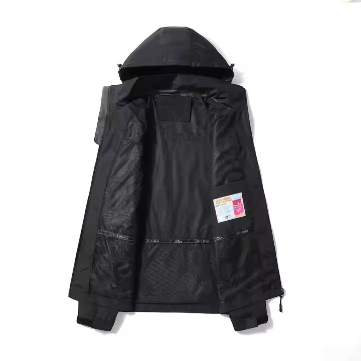 Jaqueta Corta Vento Masculina Romenzi Pulse RZ231 em cinza claro, design moderno e proteção contra chuva e vento.