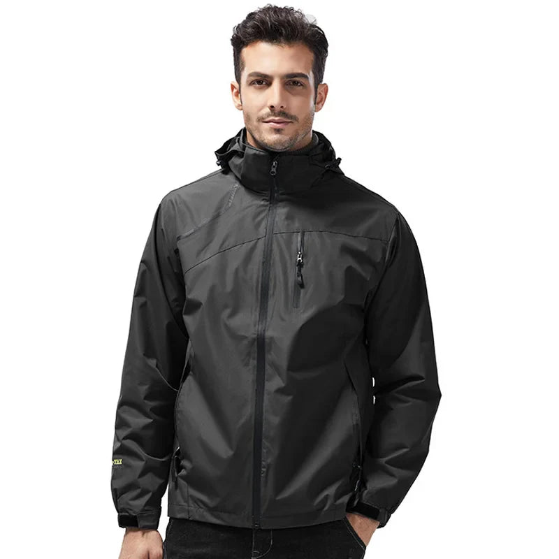 Jaqueta Corta Vento Masculina Romenzi Pulse RZ231 em cinza claro, design moderno e proteção contra chuva e vento.