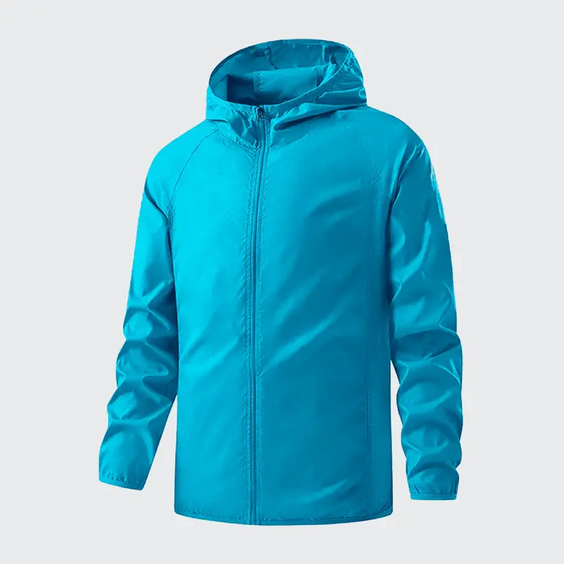 Jaqueta Corta Vento Masculina Romenzi Running RZ249 com design moderno, proteção UV, capuz ajustável e conforto em todas as condições climáticas.