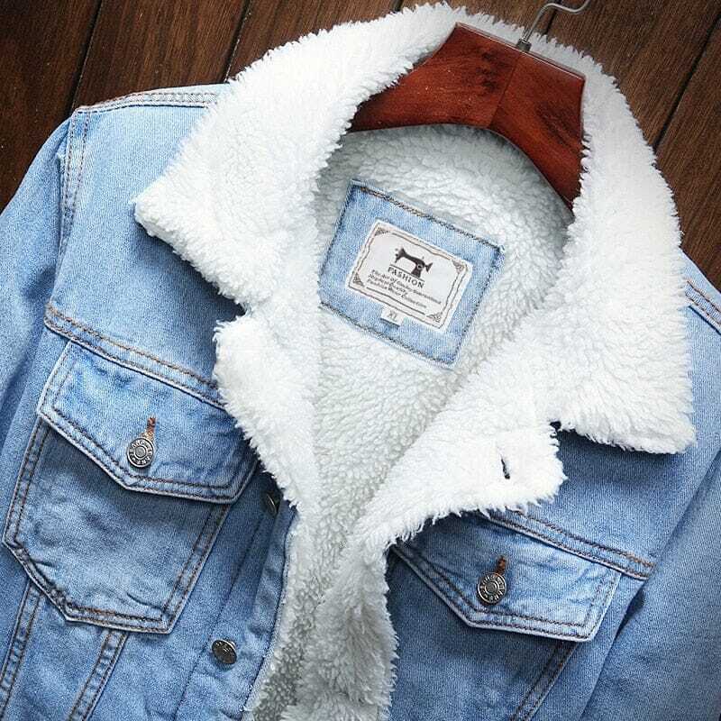 Jaqueta Jeans Masculina Forrada em Lã Romenzi RZ162 com forro em lã, estilo elegante e conforto para o inverno.