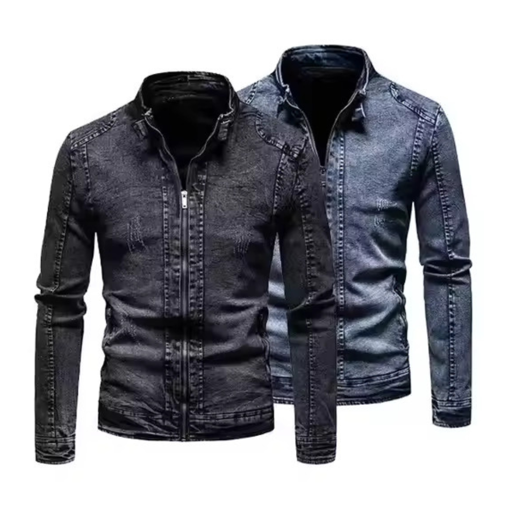 Jaqueta Jeans Masculina Romenzi City RZ247 com design contemporâneo, materiais premium e versatilidade. Perfeita para conforto e elegância em diversas ocasiões.