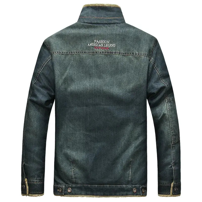 Jaqueta Jeans Masculina Romenzi Legend RZ234, design acolchoado, conforto e estilo para homens modernos.