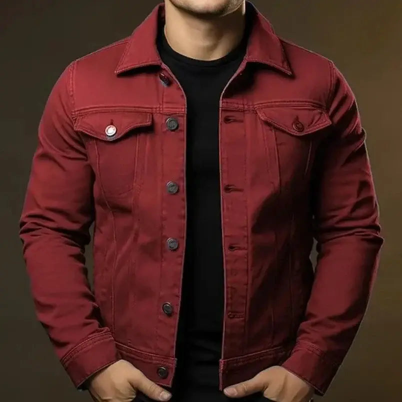 Jaqueta Jeans Masculina Slim Romenzi RZ021 com design moderno, modelagem slim e elegância casual.
