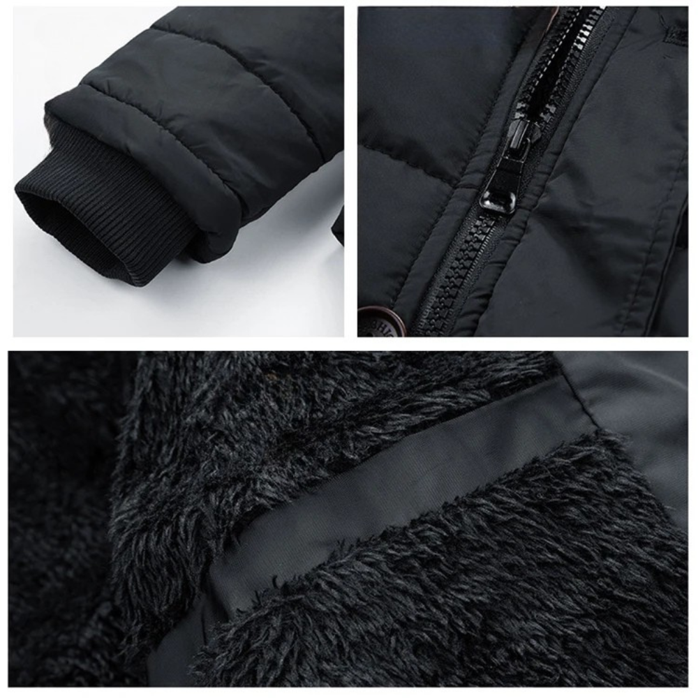 Jaqueta Masculina Acolchoada Romenzi Berlim RZ227 com design sofisticado e acabamento impecável, ideal para dias frios.