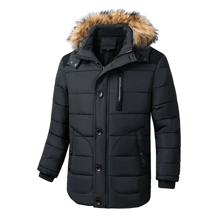 Jaqueta Masculina Acolchoada Romenzi Berlim RZ227 com design sofisticado e acabamento impecável, ideal para dias frios.