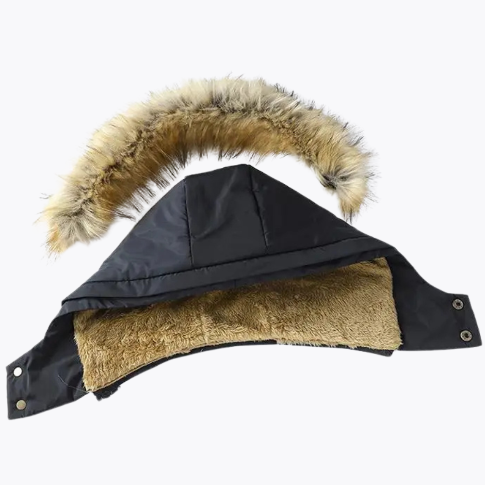 Jaqueta Masculina Bear Romenzi RZ192 em tecido acolchoado, elegante e resistente, com zíper durável.