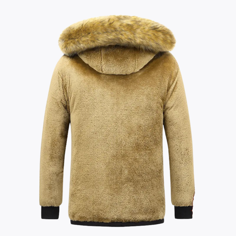 Jaqueta Masculina Bear Romenzi RZ192 em tecido acolchoado, elegante e resistente, com zíper durável.