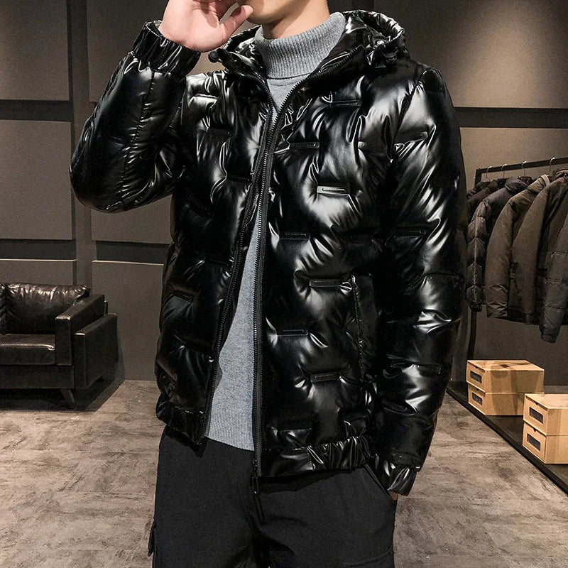Jaqueta Masculina Bolha Acolchoada Romenzi RZ142 com isolamento térmico, resistente à água e vento, design moderno, ideal para proteção e estilo no inverno.