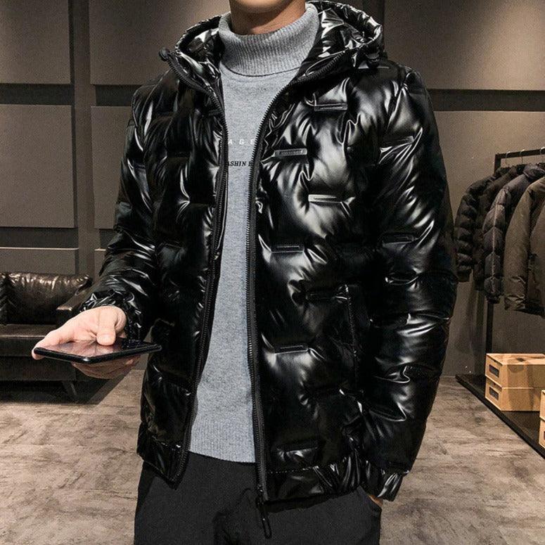 Jaqueta Masculina Bolha Acolchoada Romenzi RZ142 com isolamento térmico, resistente à água e vento, design moderno, ideal para proteção e estilo no inverno.