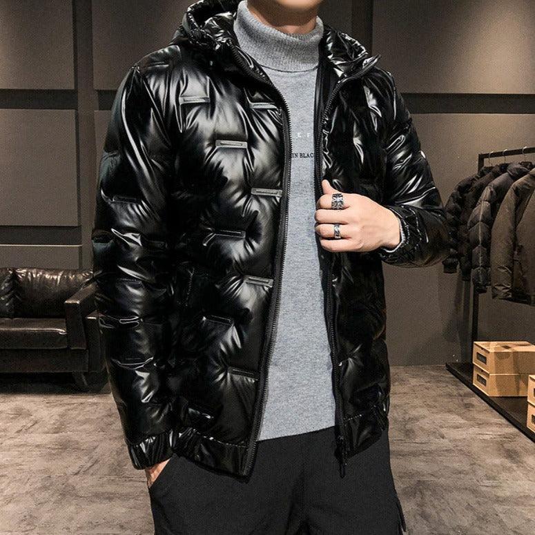 Jaqueta Masculina Bolha Acolchoada Romenzi RZ142 com isolamento térmico, resistente à água e vento, design moderno, ideal para proteção e estilo no inverno.